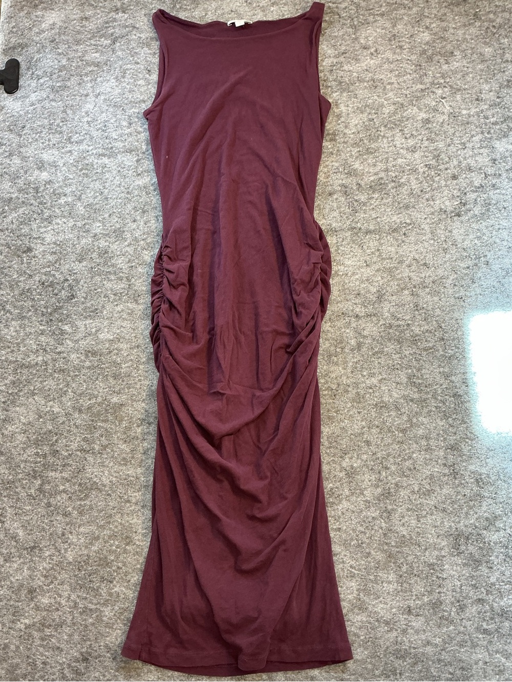 James Perse Sleeveless Ruched Maxi Dress - Berry Size 1